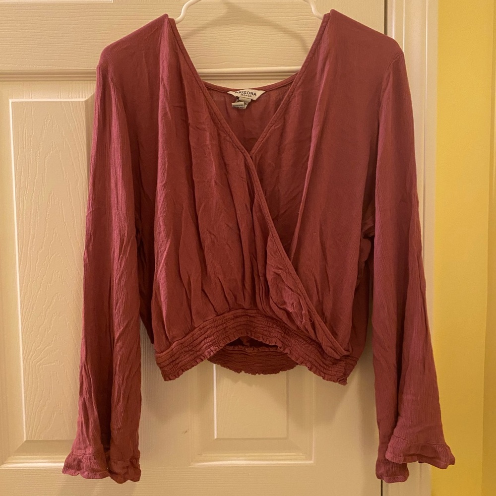 Arizona Jean Co. Cropped Long Sleeve Blouse - Size XL